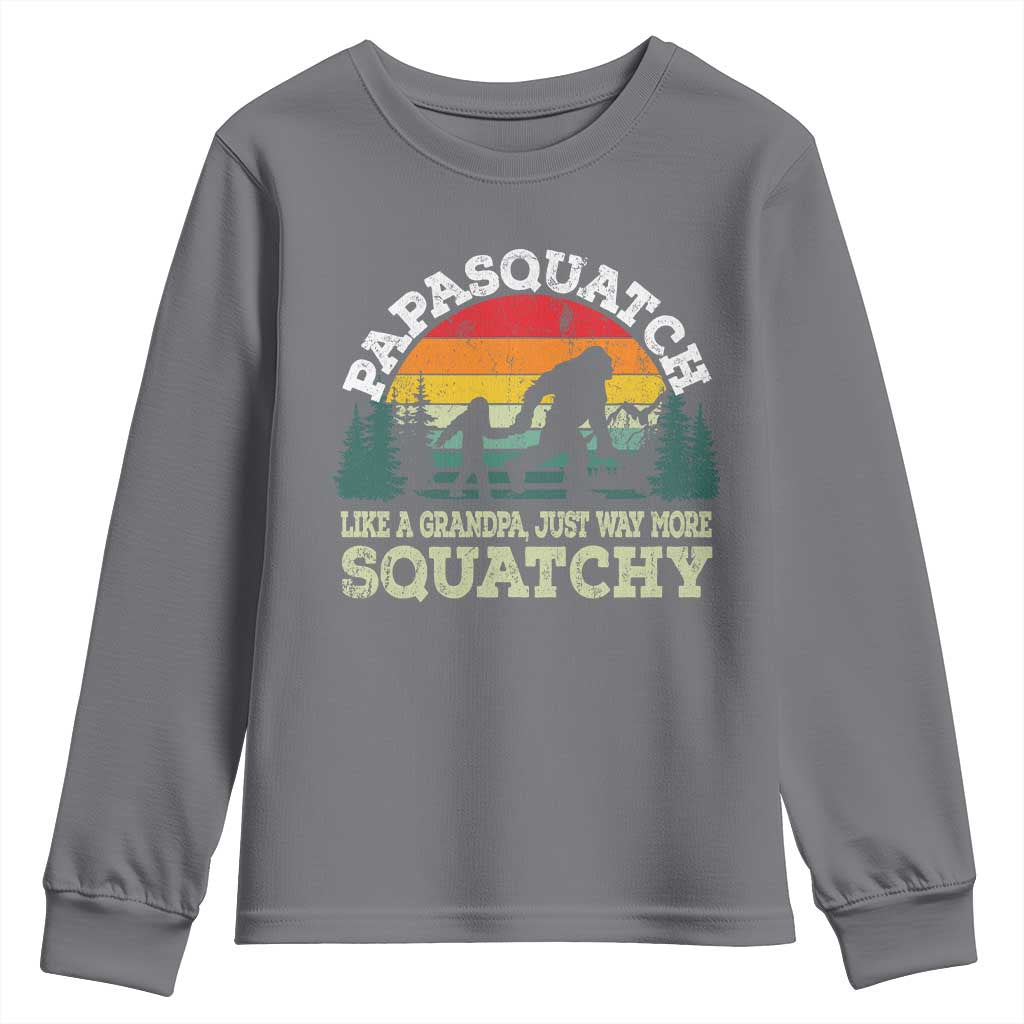 Grandpa Bigfoot Youth Sweatshirt Retro Sasquatch Funny TS10 Charcoal Print Your Wear