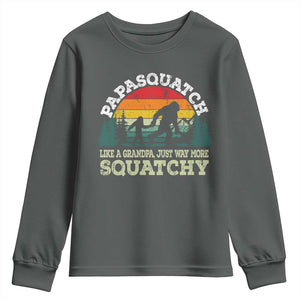 Grandpa Bigfoot Youth Sweatshirt Retro Sasquatch Funny TS10 Dark Heather Print Your Wear