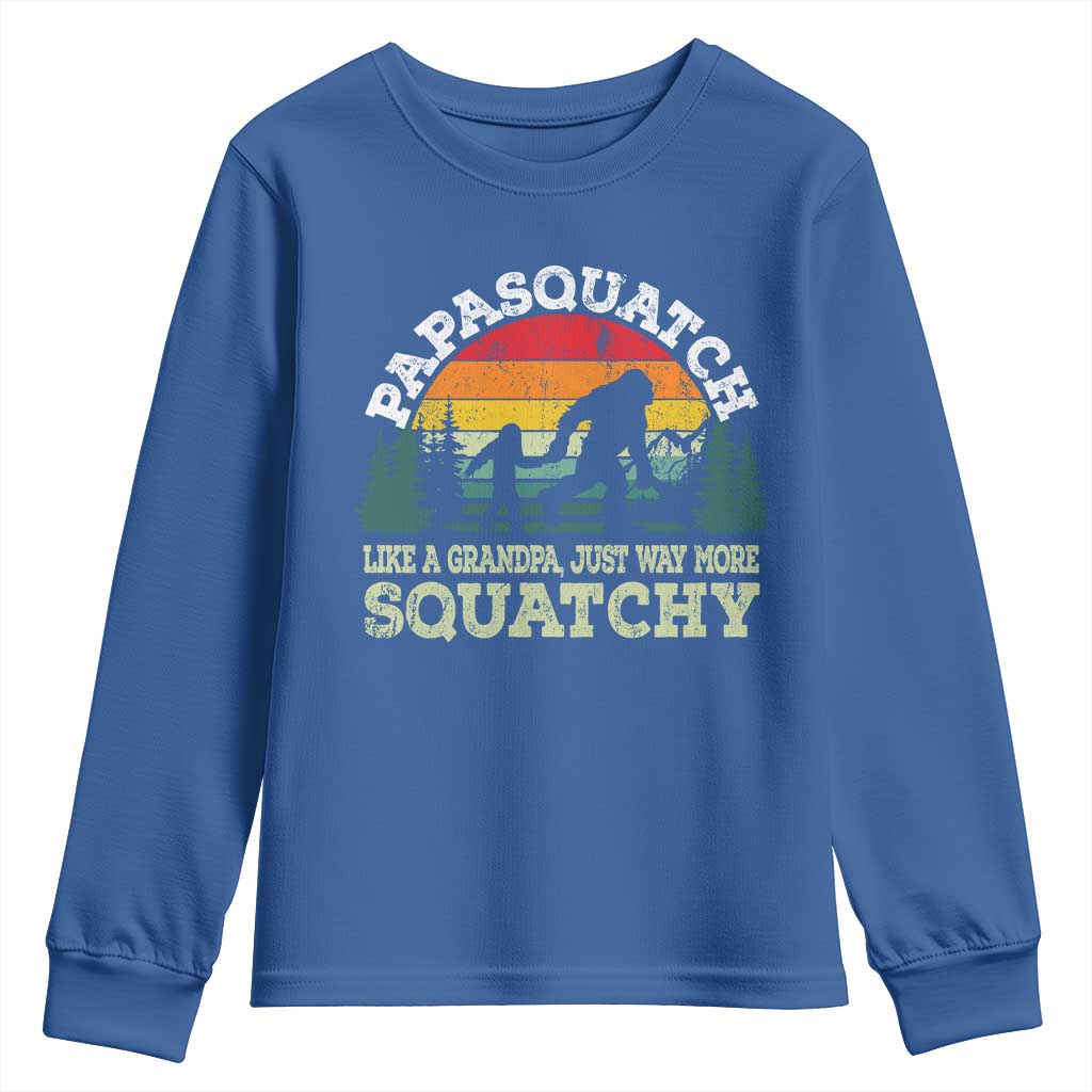 Grandpa Bigfoot Youth Sweatshirt Retro Sasquatch Funny TS10 Royal Blue Print Your Wear
