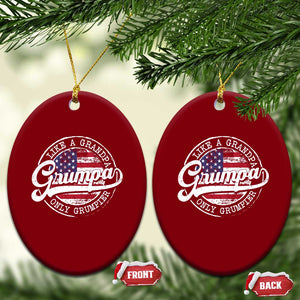Grumpa Like Regular Grandpa Only Grumpier Ceramic Ornament Funny Grandfather Grandpa American Flag TS10 Print Your Wear