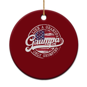 Grumpa Like Regular Grandpa Only Grumpier Ceramic Ornament Funny Grandfather Grandpa American Flag TS10 1pc Red Print Your Wear