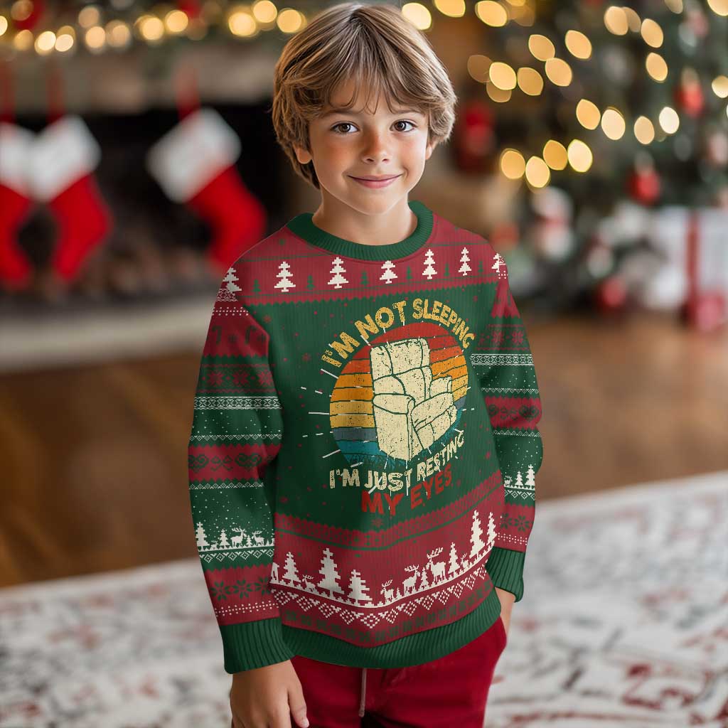 Dad Papa Grandpa Jokes Knit Sweatshirt I'm Not Sleeping I'm Just Resting My Eyes TS10 Christmas Print Your Wear