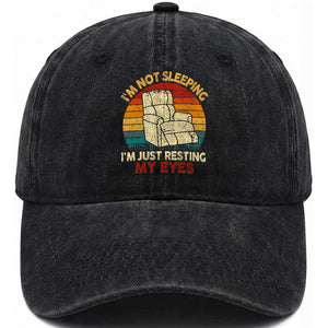 Dad Papa Grandpa Jokes Washed Cotton Baseball Cap I'm Not Sleeping I'm Just Resting My Eyes
