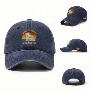 Dad Papa Grandpa Jokes Washed Cotton Baseball Cap I'm Not Sleeping I'm Just Resting My Eyes