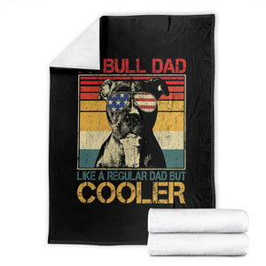 Vintage Pitbull Dad Throw Blanket Like A Regular Dad But Cooler TS10 Black Print Your Wear