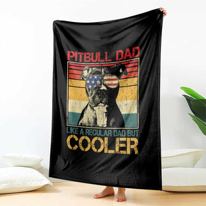 Vintage Pitbull Dad Throw Blanket Like A Regular Dad But Cooler TS10 Print Your Wear