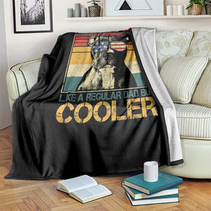 Vintage Pitbull Dad Throw Blanket Like A Regular Dad But Cooler TS10 Print Your Wear