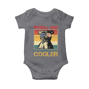 Vintage Pitbull Dad Baby Onesie Like A Regular Dad But Cooler TS10 Charcoal Print Your Wear