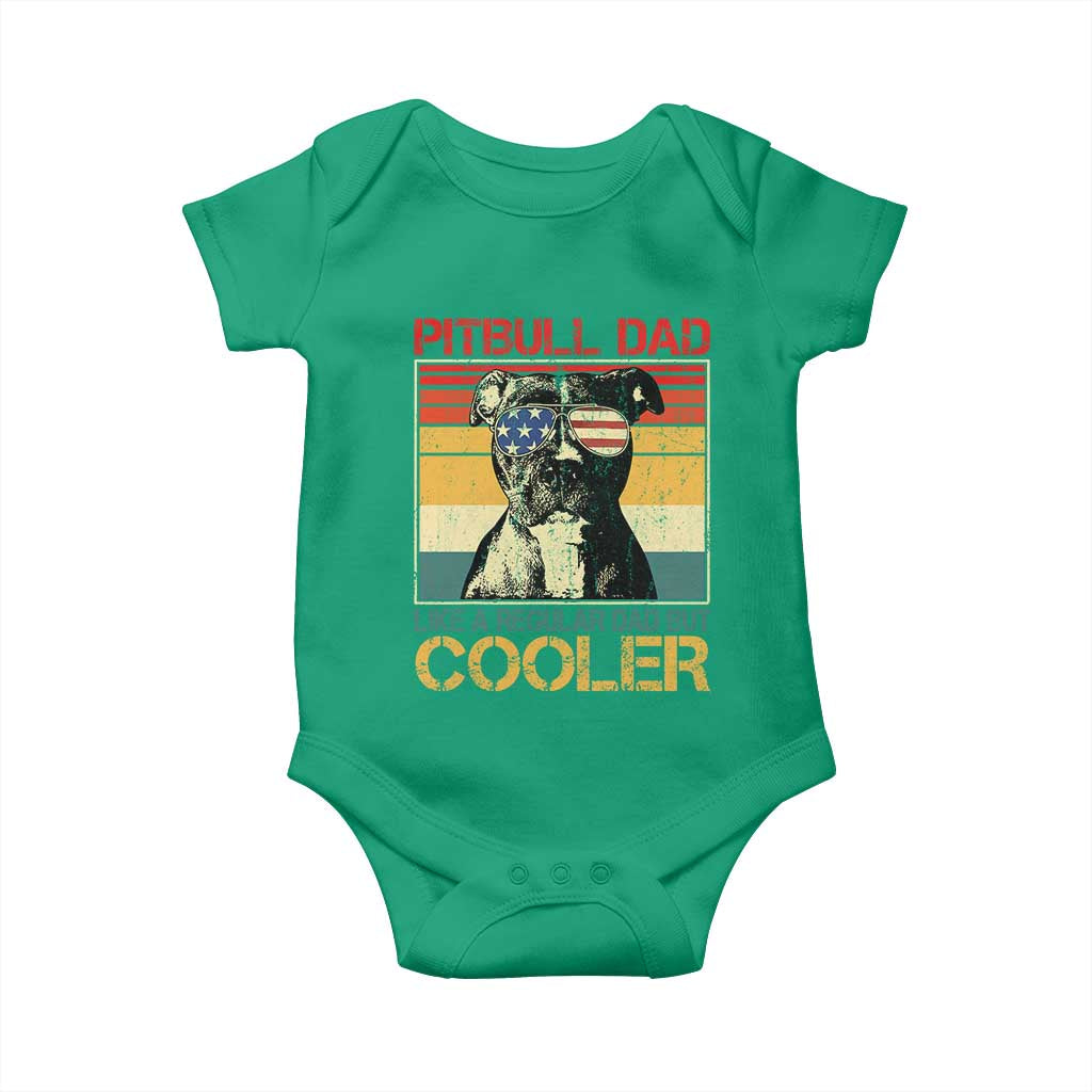 Vintage Pitbull Dad Baby Onesie Like A Regular Dad But Cooler TS10 Irish Green Print Your Wear
