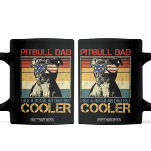 Vintage Pitbull Dad Coffee Mug Like A Regular Dad But Cooler TS10 Black Print Your Wear