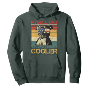 Vintage Pitbull Dad Hoodie Like A Regular Dad But Cooler TS10 Dark Forest Green Print Your Wear