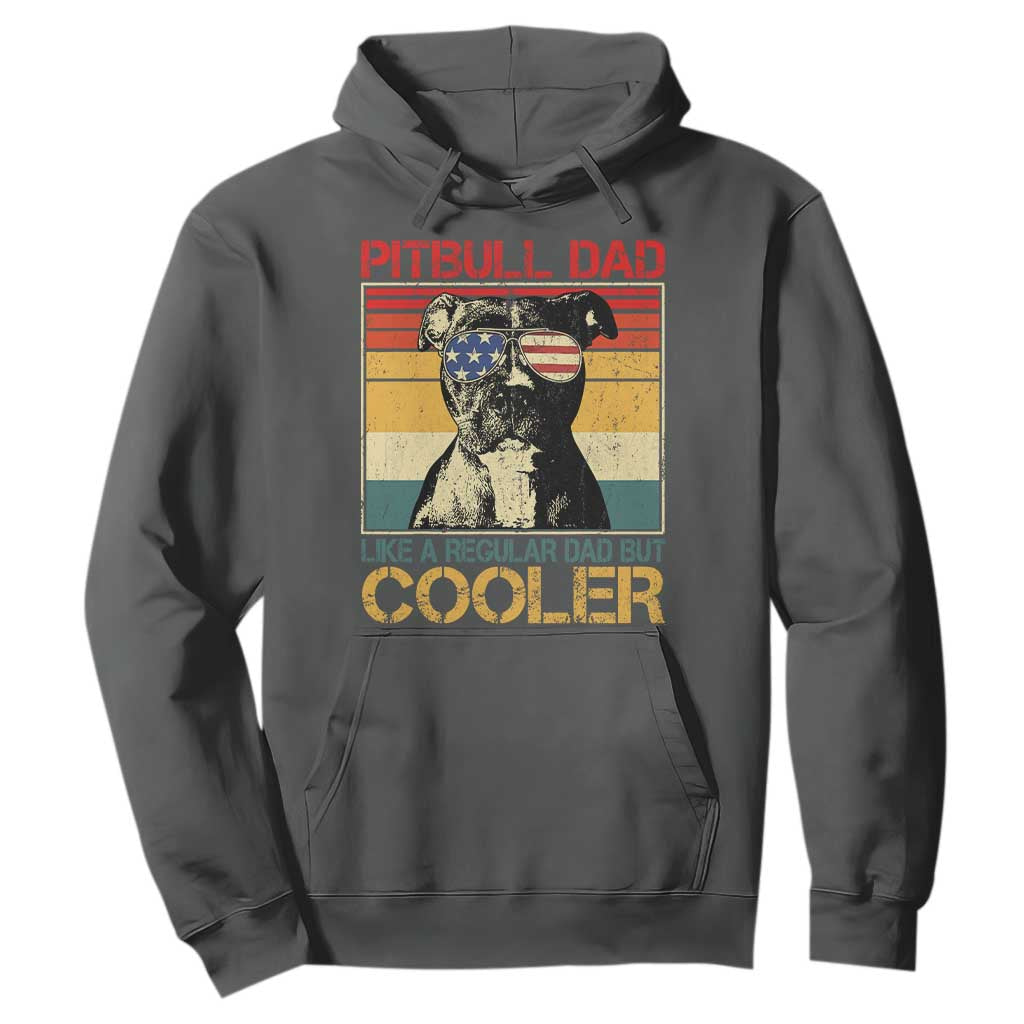 Vintage Pitbull Dad Hoodie Like A Regular Dad But Cooler TS10 Dark Heather Print Your Wear
