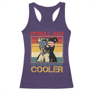 Vintage Pitbull Dad Racerback Tank Top Like A Regular Dad But Cooler TS10 Purple Print Your Wear