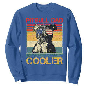 Vintage Pitbull Dad Sweatshirt Like A Regular Dad But Cooler TS10 Royal Blue Print Your Wear