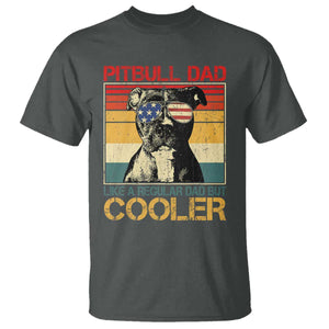 Vintage Pitbull Dad T Shirt Like A Regular Dad But Cooler TS10 Dark Heather Print Your Wear