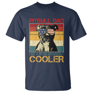 Vintage Pitbull Dad T Shirt Like A Regular Dad But Cooler TS10 Navy Print Your Wear
