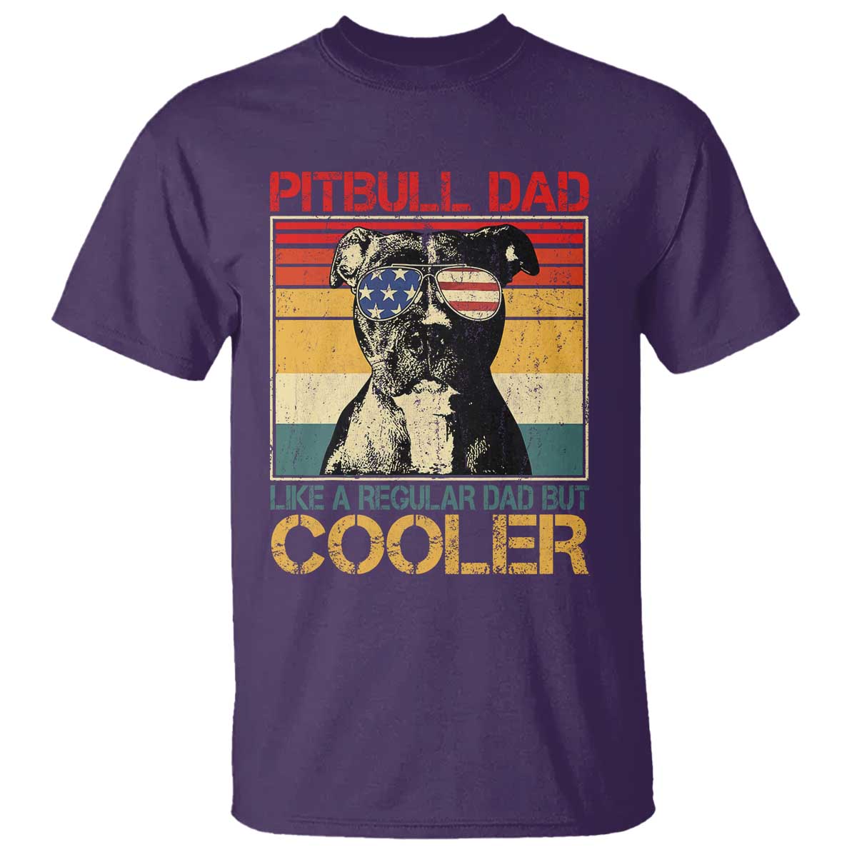 Vintage Pitbull Dad T Shirt Like A Regular Dad But Cooler TS10 Purple Print Your Wear