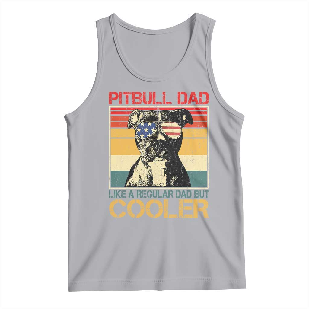 Vintage Pitbull Dad Tank Top Like A Regular Dad But Cooler TS10 Athletic Heather Print Your Wear