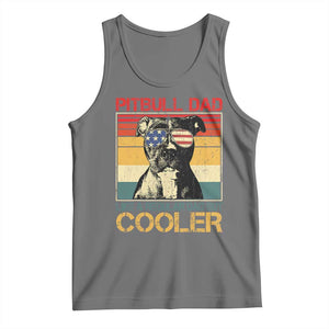 Vintage Pitbull Dad Tank Top Like A Regular Dad But Cooler TS10 Black Heather Print Your Wear