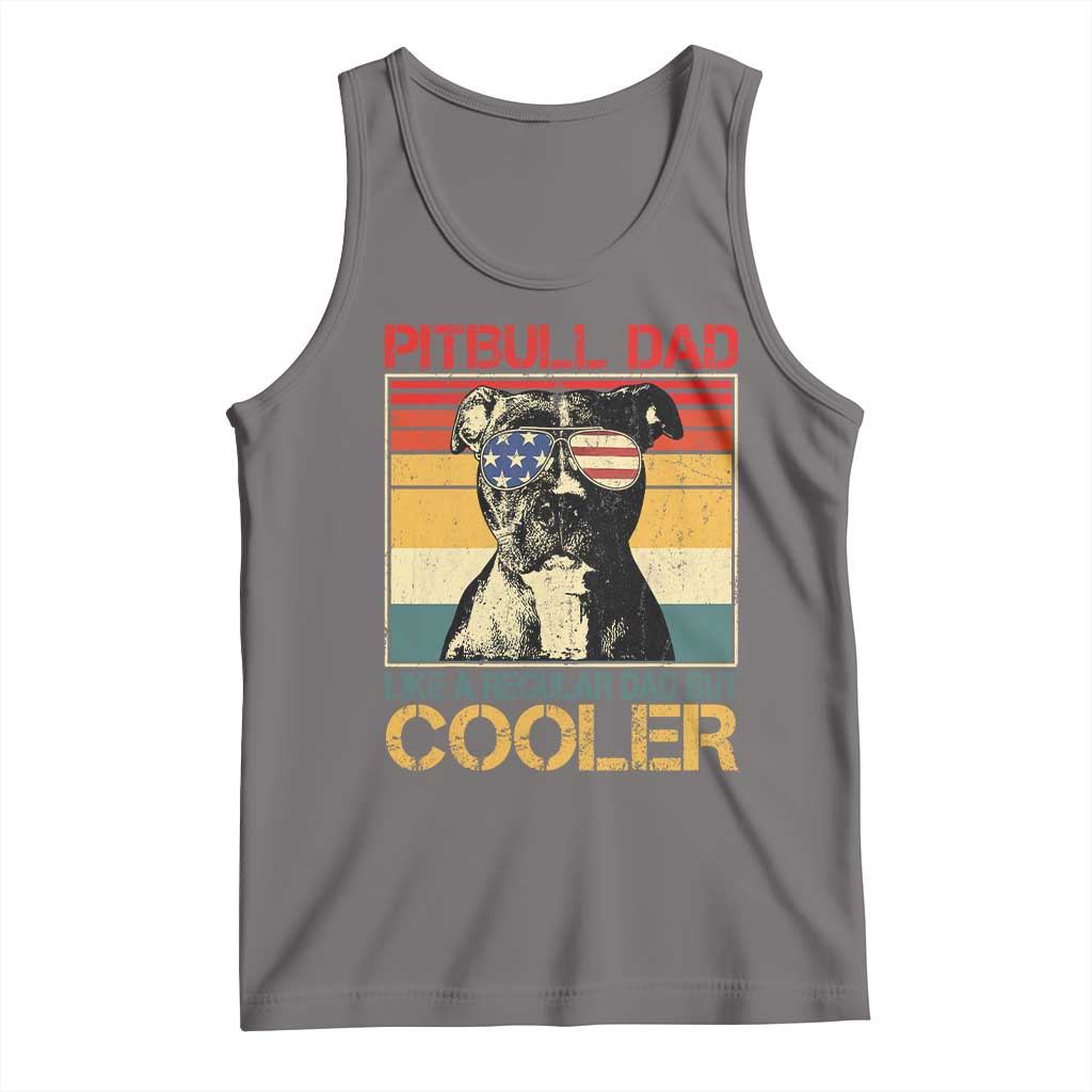 Vintage Pitbull Dad Tank Top Like A Regular Dad But Cooler TS10 Deep Heather Print Your Wear