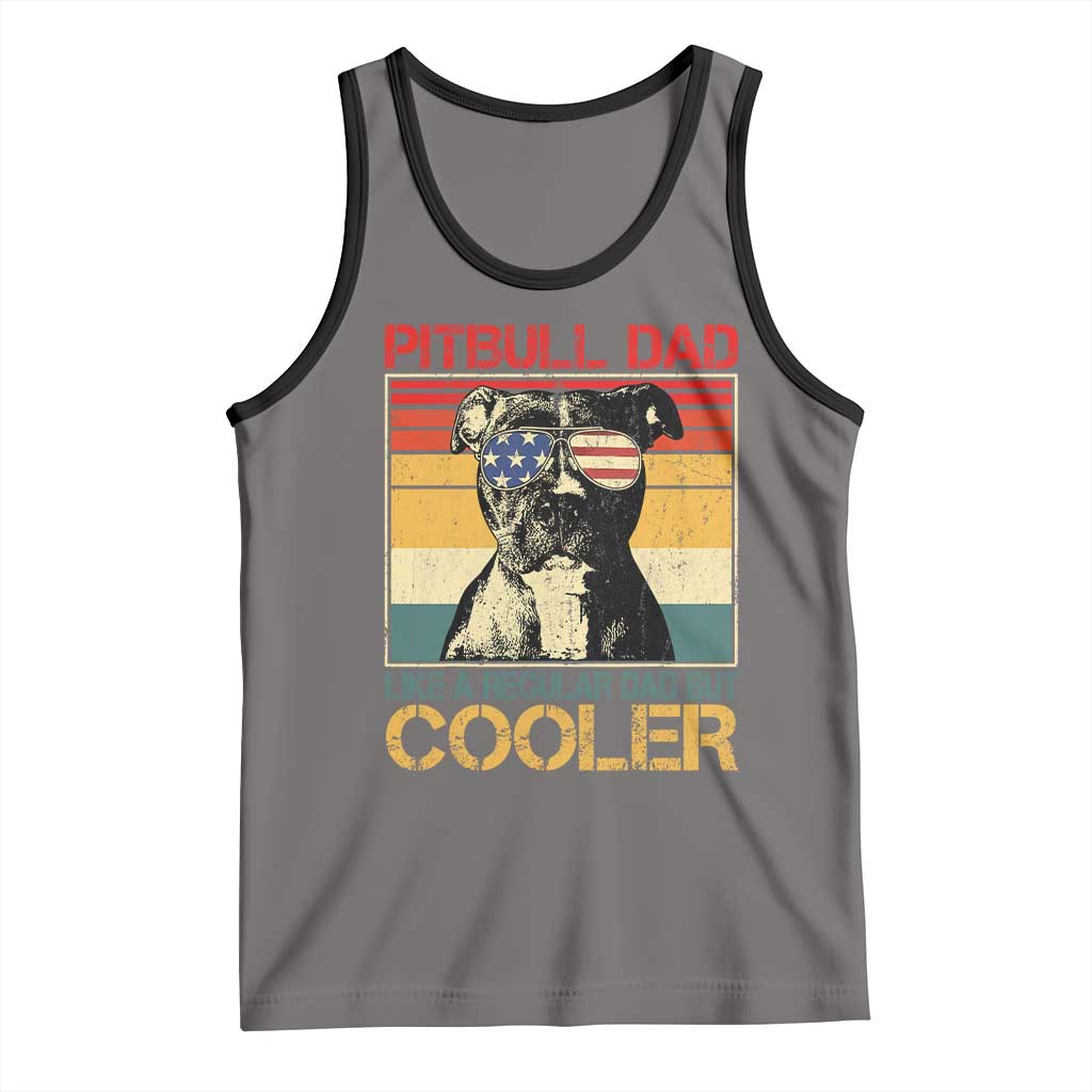 Vintage Pitbull Dad Tank Top Like A Regular Dad But Cooler TS10 Deep Heather Black Print Your Wear