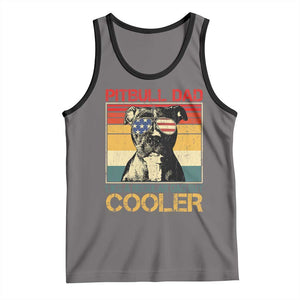 Vintage Pitbull Dad Tank Top Like A Regular Dad But Cooler TS10 Deep Heather Black Print Your Wear