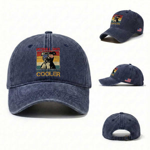 Vintage Pitbull Dad Washed Cotton Baseball Cap Like A Regular Dad But Cooler TS10 Washed Cap Universal Fit Navy Print Your Wear