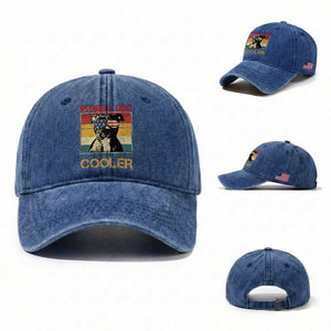 Vintage Pitbull Dad Washed Cotton Baseball Cap Like A Regular Dad But Cooler TS10 Washed Cap Universal Fit Royal Blue Print Your Wear
