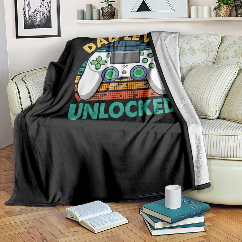 Funny New Dad Throw Blanket Retro Dad Level Unlocked Gaming Gamer TS10 Print Your Wear