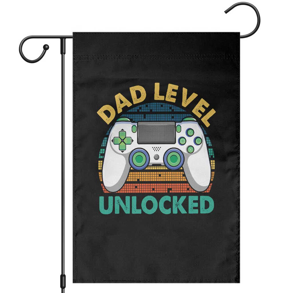 Funny New Dad Garden Flag Retro Dad Level Unlocked Gaming Gamer TS10 Black Print Your Wear