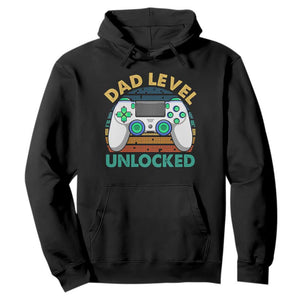 Funny New Dad Hoodie Retro Dad Level Unlocked Gaming Gamer TS10 Black Print Your Wear