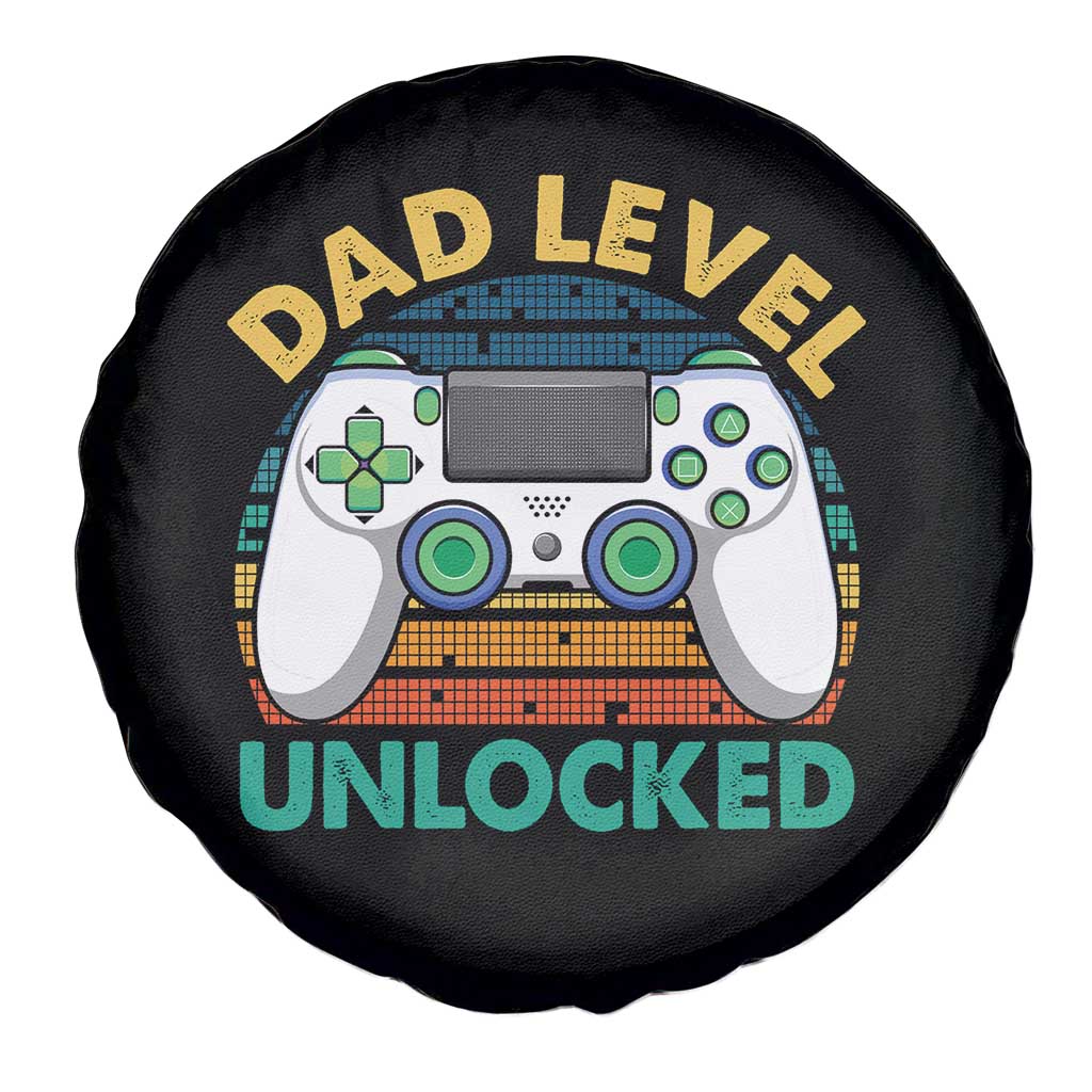 Funny New Dad Spare Tire Cover Retro Dad Level Unlocked Gaming Gamer TS10 Print Your Wear