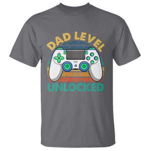 Funny New Dad T Shirt Retro Dad Level Unlocked Gaming Gamer TS10 Charcoal Print Your Wear