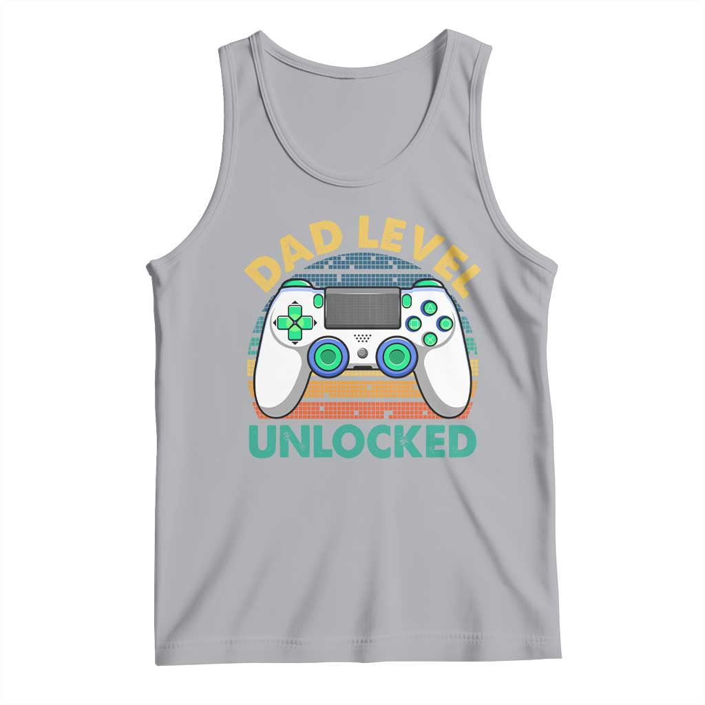 Funny New Dad Tank Top Retro Dad Level Unlocked Gaming Gamer TS10 Athletic Heather Print Your Wear