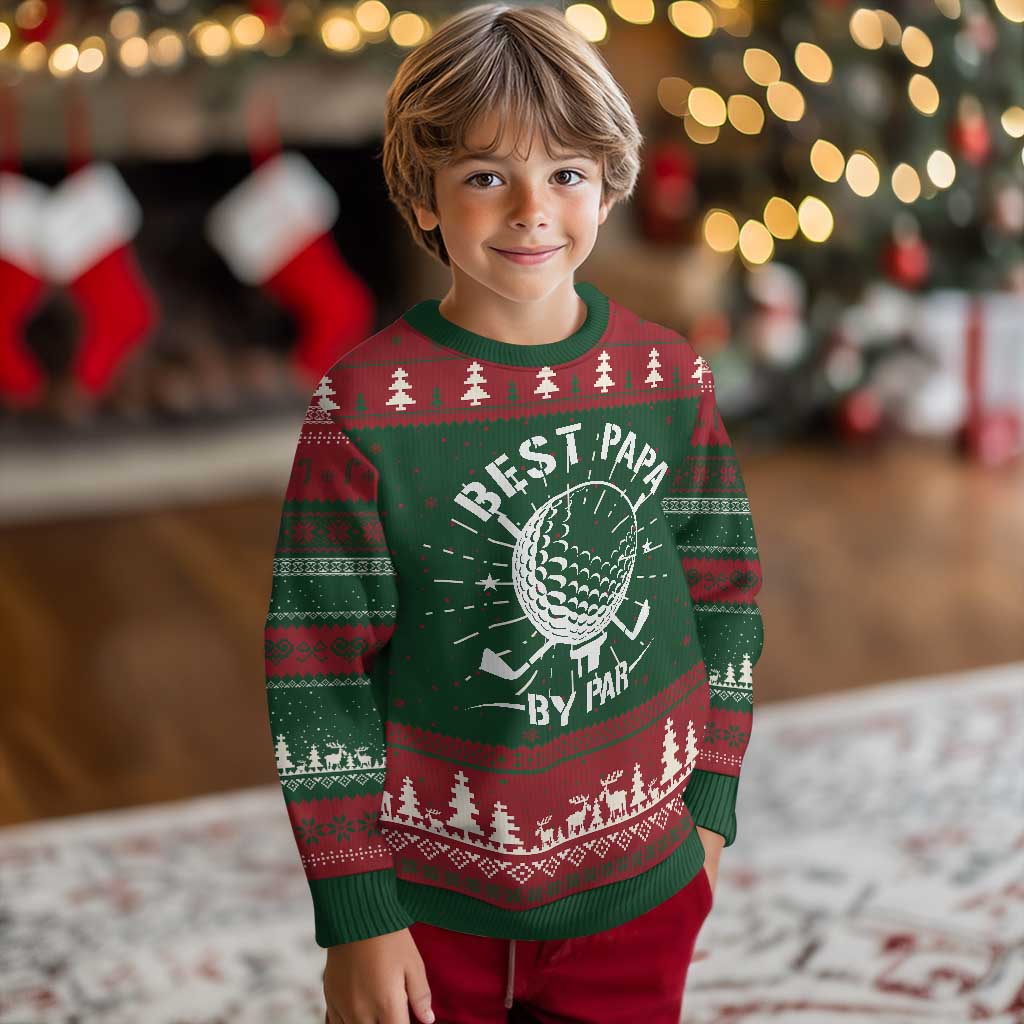Golf Dad Knit Sweatshirt Best Papa By Par Golfer Fathers Day Gifts TS10 Christmas Print Your Wear