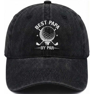 Golf Dad Washed Cotton Baseball Cap Best Papa By Par Golfer Fathers Day Gifts TS10 Print Your Wear