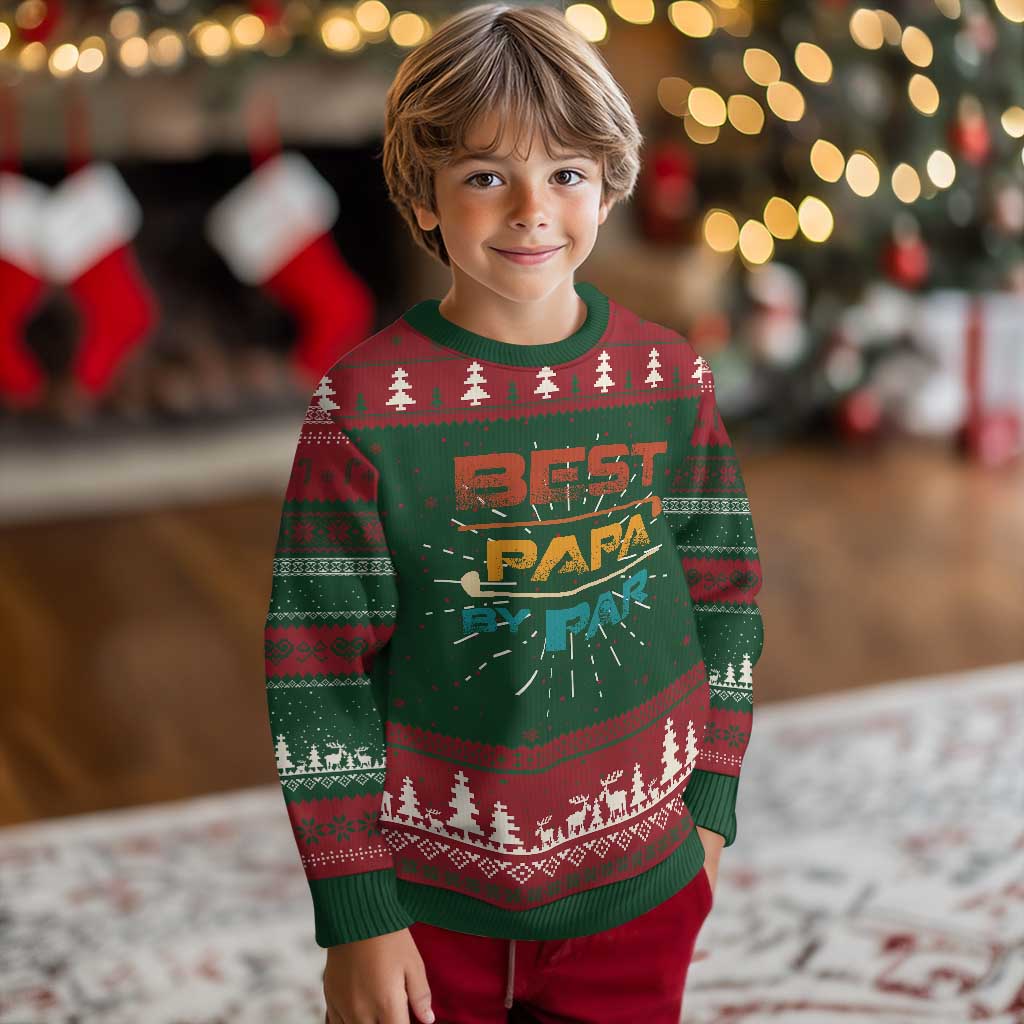 Golf Dad Knit Sweatshirt Best Papa By Par Golfing Golfer Funny Fathers Day Gifts TS10 Christmas Print Your Wear