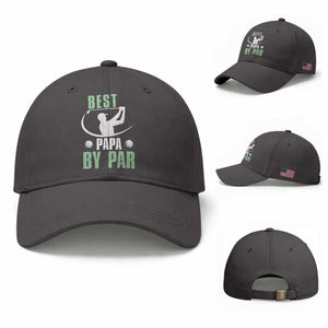 Golf Dad Baseball Cap Best Papa By Par Funny Golfer Fathers Day Gifts TS10 Baseball Cap Universal Fit Dark Gray Print Your Wear