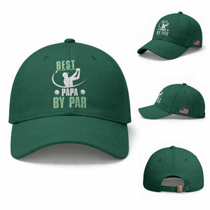 Golf Dad Baseball Cap Best Papa By Par Funny Golfer Fathers Day Gifts TS10 Baseball Cap Universal Fit Irish Green Print Your Wear