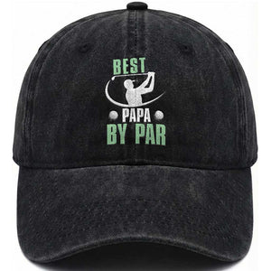 Golf Dad Washed Cotton Baseball Cap Best Papa By Par Funny Golfer Fathers Day Gifts