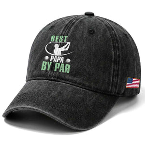 Golf Dad Washed Cotton Baseball Cap Best Papa By Par Funny Golfer Fathers Day Gifts