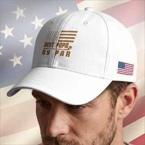 Golf Dad Baseball Cap Best Papa By Par American Flag Golfer Fathers Day Gifts TS10 Print Your Wear