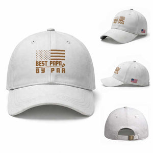 Golf Dad Baseball Cap Best Papa By Par American Flag Golfer Fathers Day Gifts TS10 Baseball Cap Universal Fit White Print Your Wear
