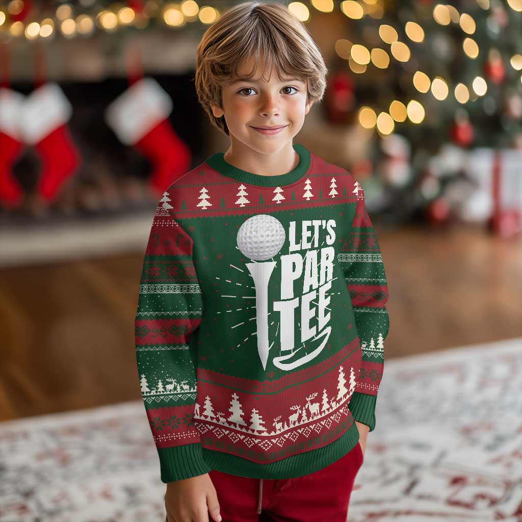 Funny Golfing Knit Sweatshirt Let's Par Tee Fathers Day Golfer Gift Dad Grandpa TS10 Christmas Print Your Wear