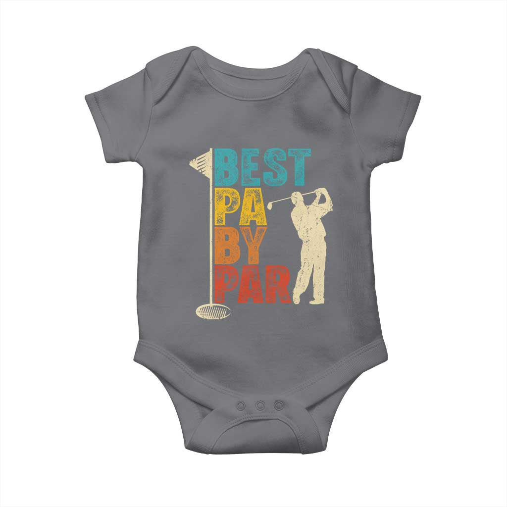 Golf Gifts for Dad Baby Onesie Retro Best Pa By Par Fathers Day TS10 Charcoal Print Your Wear