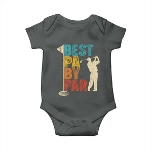 Golf Gifts for Dad Baby Onesie Retro Best Pa By Par Fathers Day TS10 Dark Heather Print Your Wear