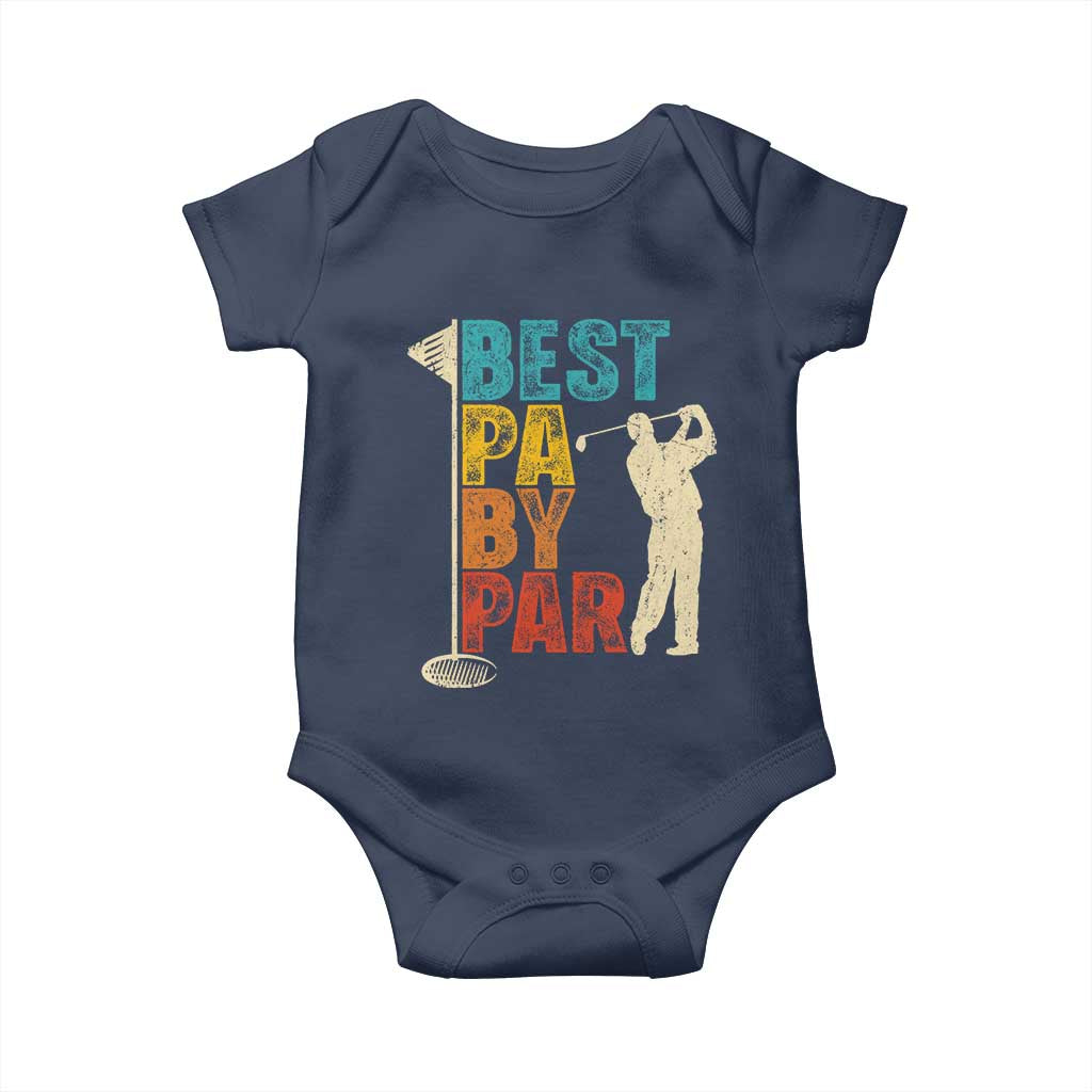 Golf Gifts for Dad Baby Onesie Retro Best Pa By Par Fathers Day TS10 Navy Print Your Wear