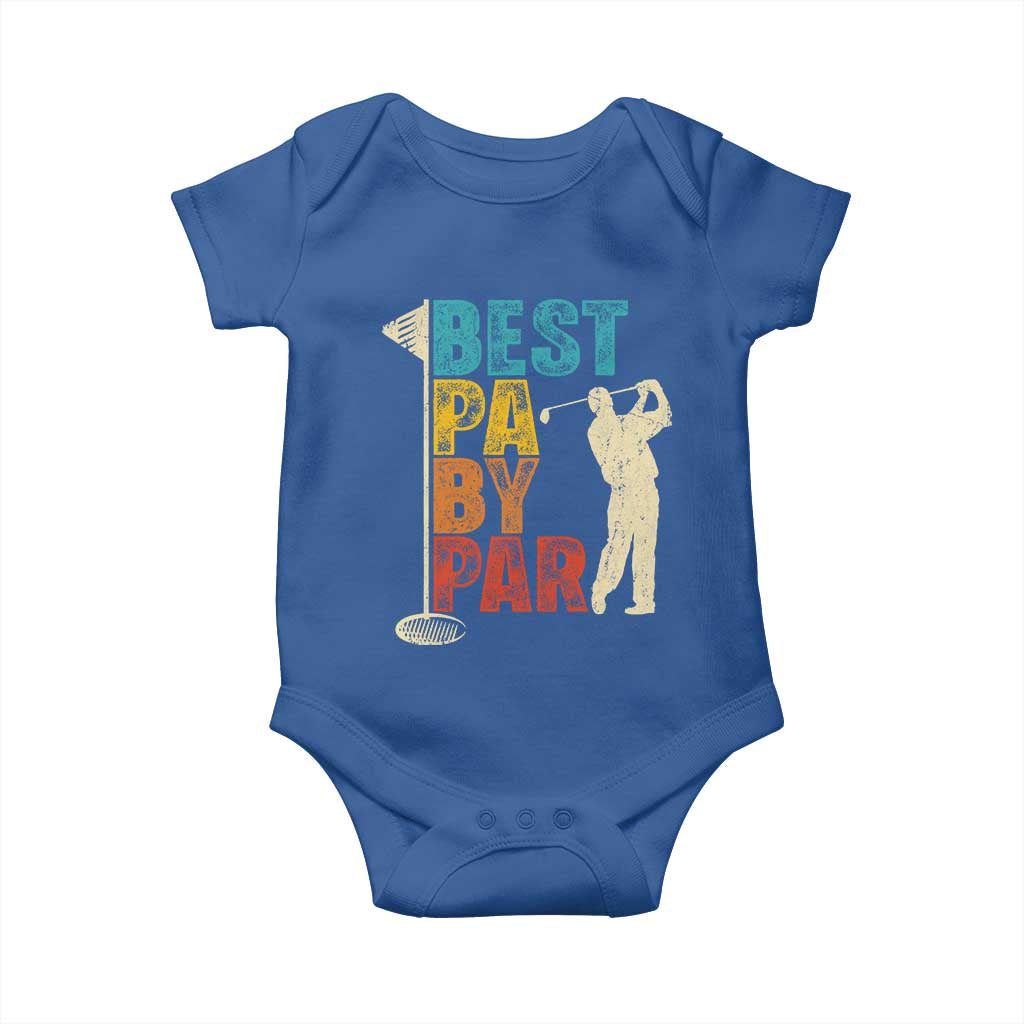 Golf Gifts for Dad Baby Onesie Retro Best Pa By Par Fathers Day TS10 Royal Blue Print Your Wear