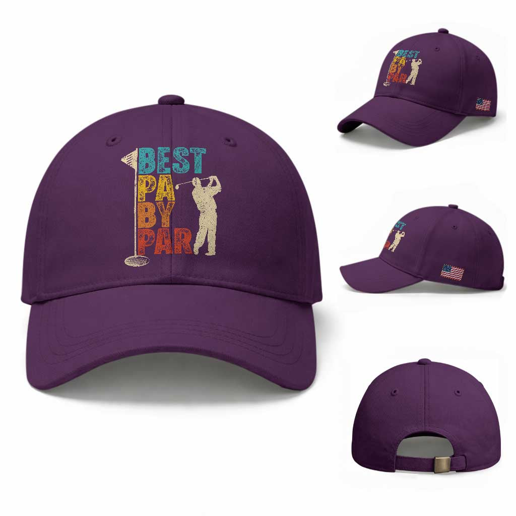 Golf Gifts for Dad Baseball Cap Retro Best Pa By Par Fathers Day TS10 Baseball Cap Universal Fit Purple Print Your Wear