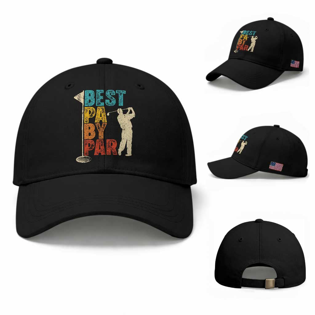 Golf Gifts for Dad Baseball Cap Retro Best Pa By Par Fathers Day TS10 Baseball Cap Universal Fit Black Print Your Wear